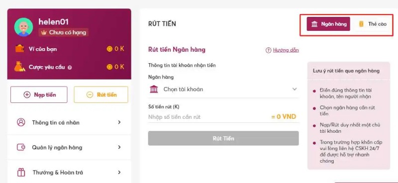 Cách rút tiền NET88 đơn giản nhất thị trường